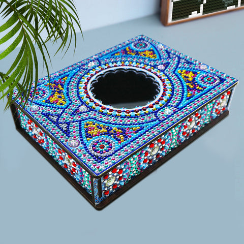 Wood Box Organizer with Mirror - Diamond Painting Accessories