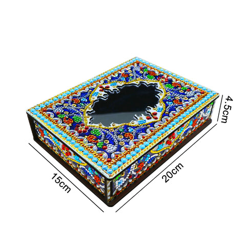 Wood Box Organizer with Mirror - Diamond Painting Accessories