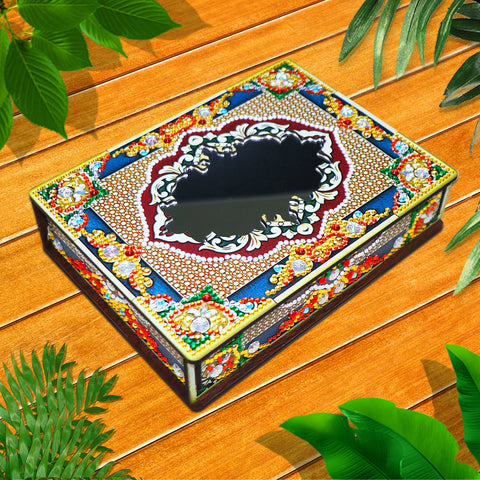 Wood Box Organizer with Mirror - Diamond Painting Accessories