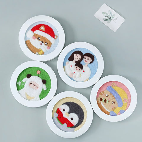 Cat with Yellow Cap - DIY Felt Painting Kit