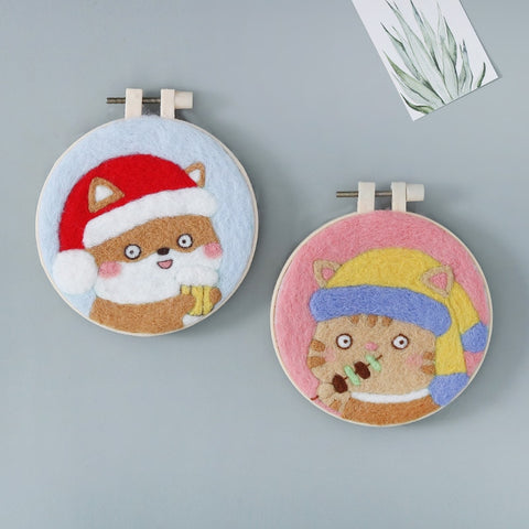 Christmas Cat - DIY Felt Painting Kit