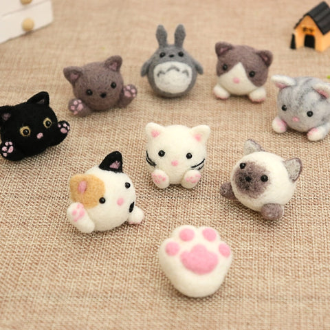 9 Pcs Cute Cat with Nice Box - DIY Felt Painting Kit