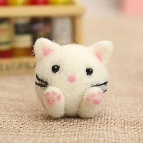 6 Pcs Cute Cats with Box - DIY Felt Painting Kit