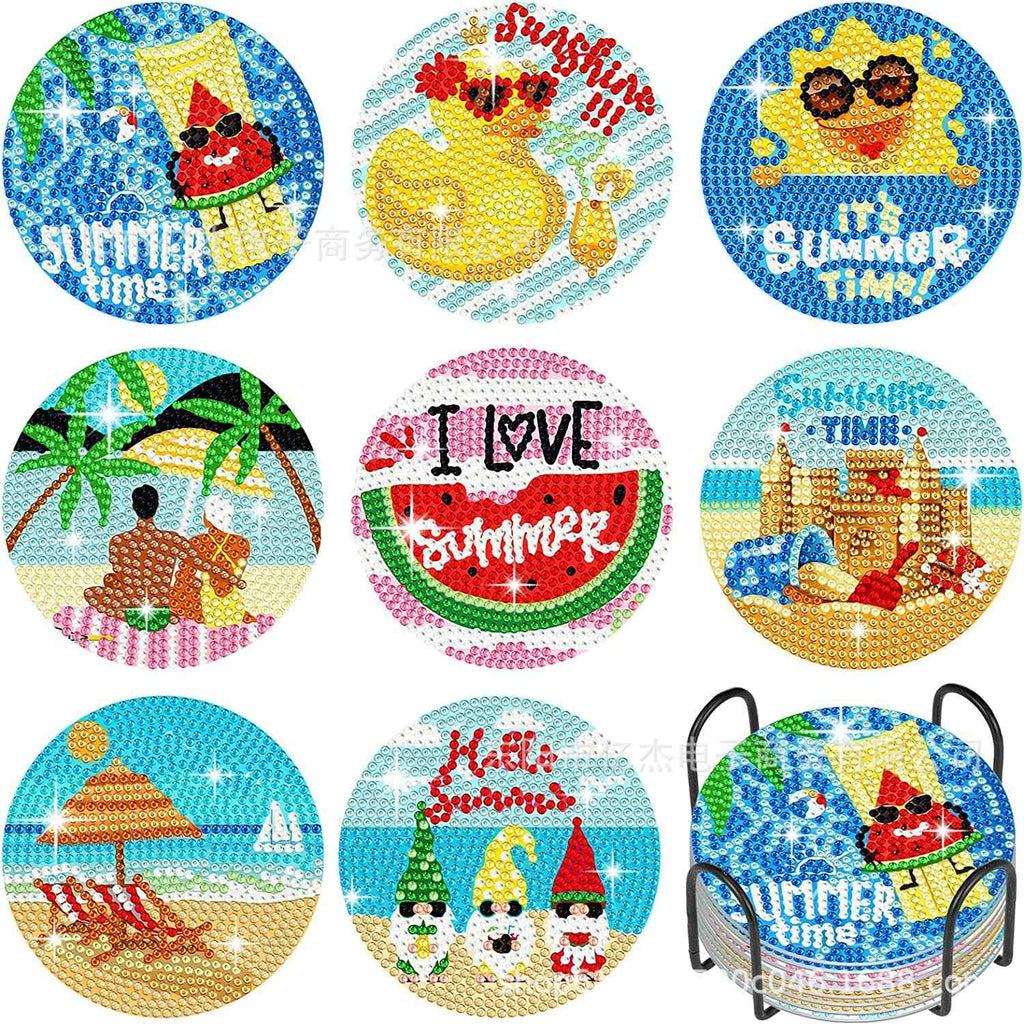 Summer 8-pack - Diamond Painting Coasters