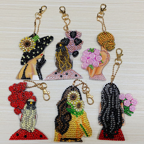 Women Keychain (6 pack) - Diamond Painting Accessories