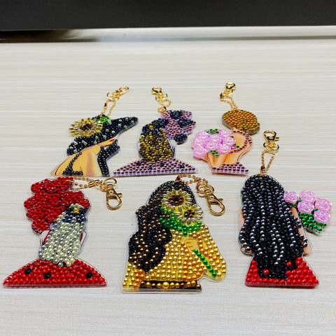 Women Keychain (6 pack) - Diamond Painting Accessories