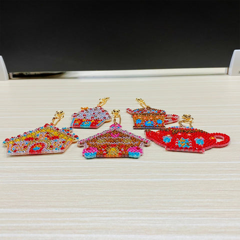 Houses Keychain (5 pack) - Diamond Painting Accessories