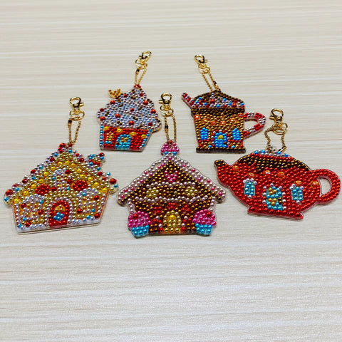 Houses Keychain (5 pack) - Diamond Painting Accessories