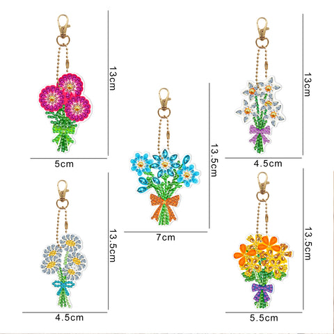 Flower Keychain (5 pack) - Diamond Painting Accessories