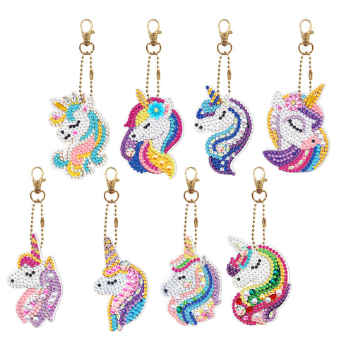 Unicorn Keychain (8 pack) - Diamond Painting Accessories
