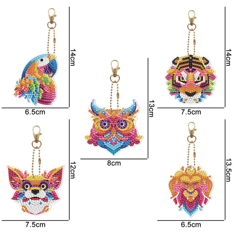 Animals Keychain (5 pack) - Diamond Painting Accessories