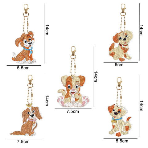 Dog Keychain (5 pack) - Diamond Painting Accessories