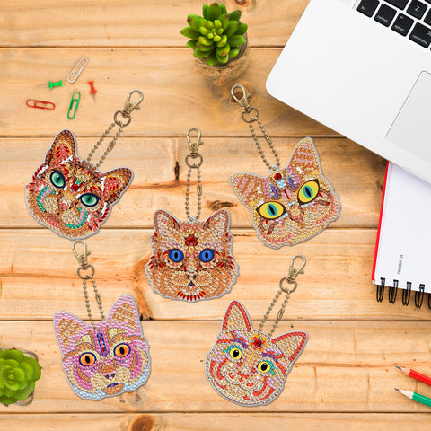 Cat Keychain (5 pack) - Diamond Painting Accessories