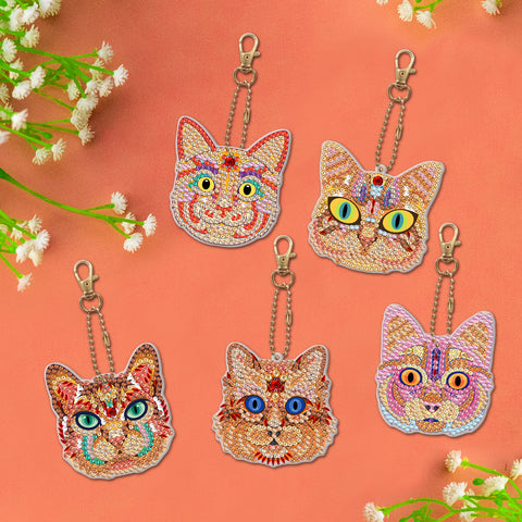 Cat Keychain (5 pack) - Diamond Painting Accessories