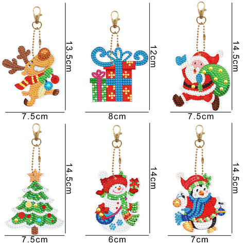 Christmas Keychain (6 pack) - Diamond Painting Accessories