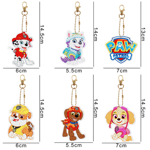 Paw Patrol Keychain (6 pack) - Diamond Painting Accessories