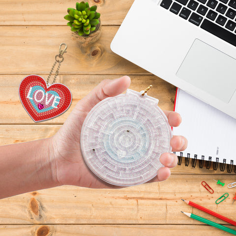 Heart Maze Keychain Ornaments (2 pack) - Diamond Painting Accessories