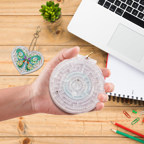 Heart Maze Keychain Ornaments (2 pack) - Diamond Painting Accessories