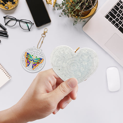 Heart Maze Keychain Ornaments (2 pack) - Diamond Painting Accessories