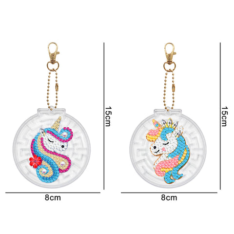 Unicorn Keychain Ornaments (2 pack) - Diamond Painting Accessories