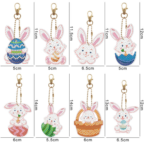 Easter Rabbit Keychain (8 pack) - Diamond Painting Accessories