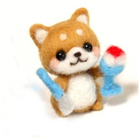 Dog with Ice Cream- DIY Felt Painting Kit