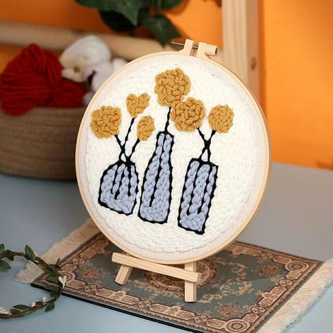 Flowers In Vase- Punch Needle Kit